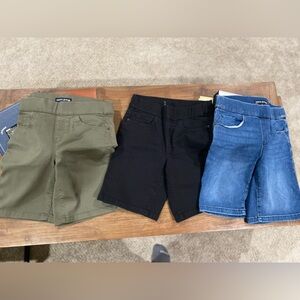 Stylish Shorts Trio - Green, Black, and Blue jeans new never worn small stretch